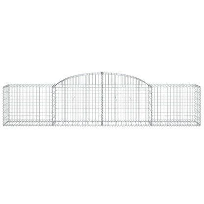 vidaXL Arched Gabion Baskets 13 pcs 300x50x60/80 cm Galvanised Iron