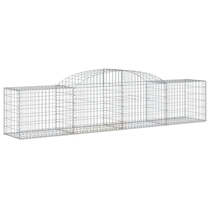 vidaXL Arched Gabion Baskets 15 pcs 300x50x60/80 cm Galvanised Iron