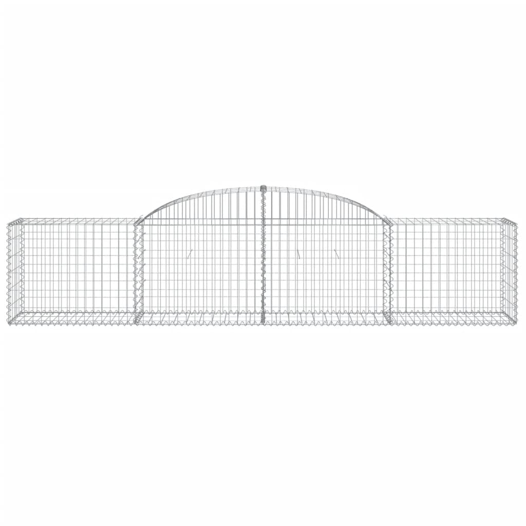 vidaXL Arched Gabion Baskets 15 pcs 300x50x60/80 cm Galvanised Iron