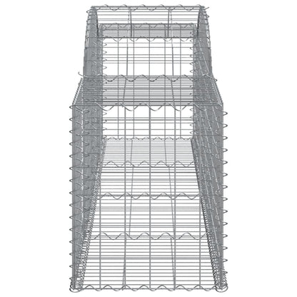 vidaXL Arched Gabion Baskets 15 pcs 300x50x60/80 cm Galvanised Iron