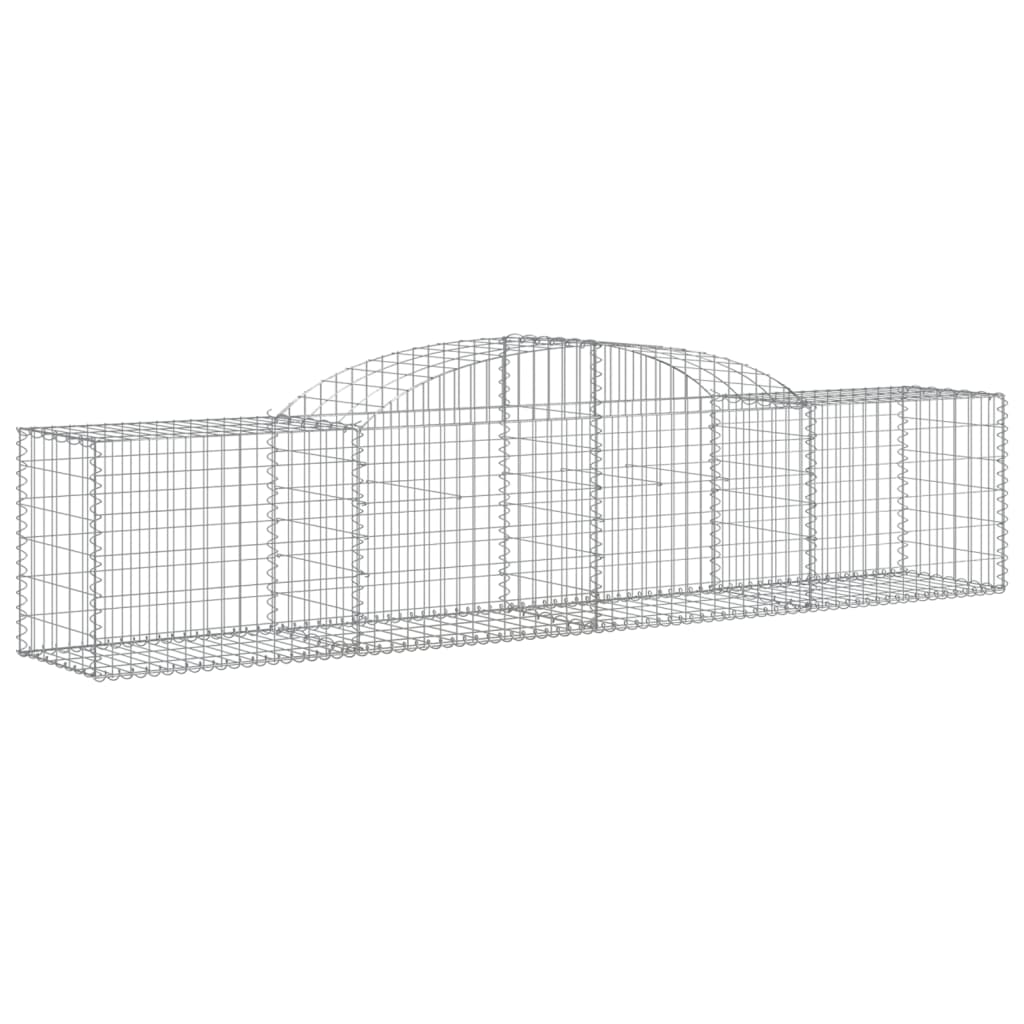 vidaXL Arched Gabion Baskets 17 pcs 300x50x60/80 cm Galvanised Iron