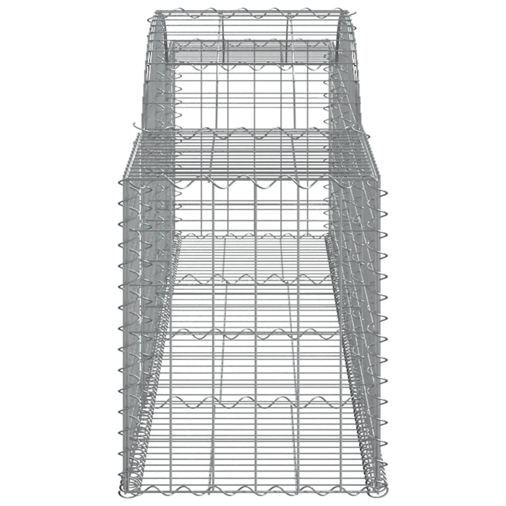 vidaXL Arched Gabion Baskets 17 pcs 300x50x60/80 cm Galvanised Iron