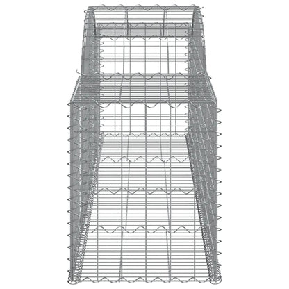 vidaXL Arched Gabion Baskets 17 pcs 300x50x60/80 cm Galvanised Iron