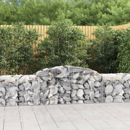vidaXL Arched Gabion Baskets 17 pcs 300x50x60/80 cm Galvanised Iron