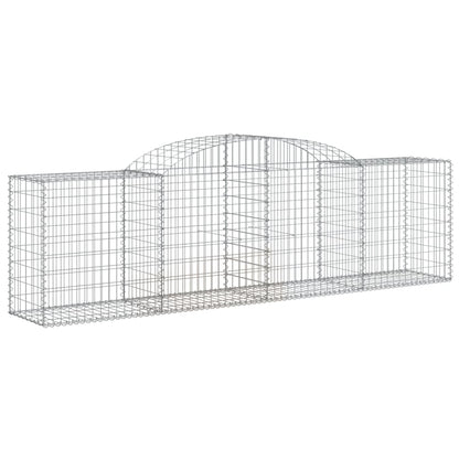 vidaXL Arched Gabion Baskets 2 pcs 300x50x80/100 cm Galvanised Iron