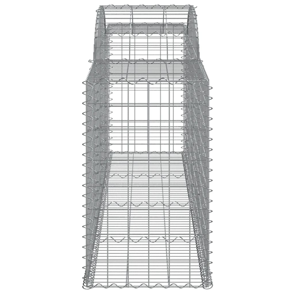 vidaXL Arched Gabion Baskets 2 pcs 300x50x80/100 cm Galvanised Iron