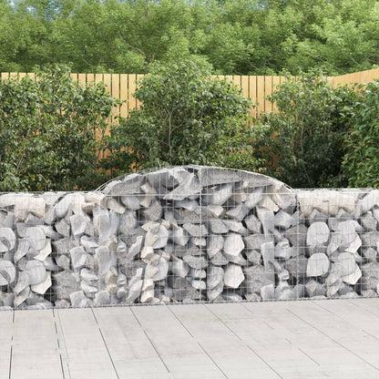 vidaXL Arched Gabion Baskets 3 pcs 300x50x80/100 cm Galvanised Iron