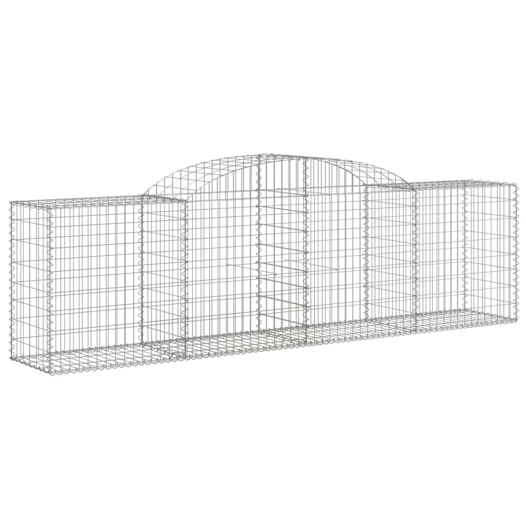 vidaXL Arched Gabion Baskets 5 pcs 300x50x80/100 cm Galvanised Iron