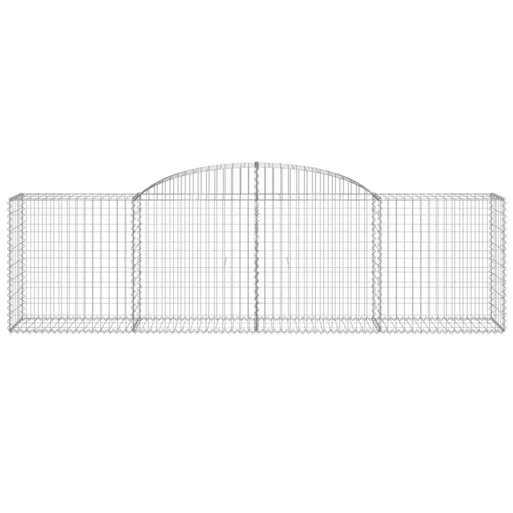 vidaXL Arched Gabion Baskets 5 pcs 300x50x80/100 cm Galvanised Iron