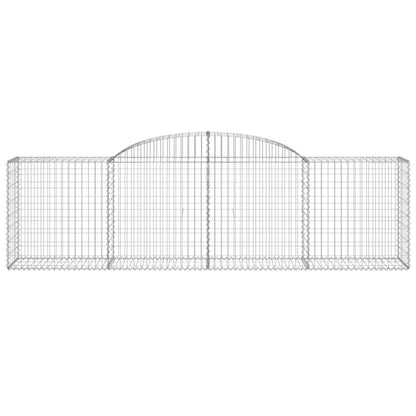 vidaXL Arched Gabion Baskets 5 pcs 300x50x80/100 cm Galvanised Iron