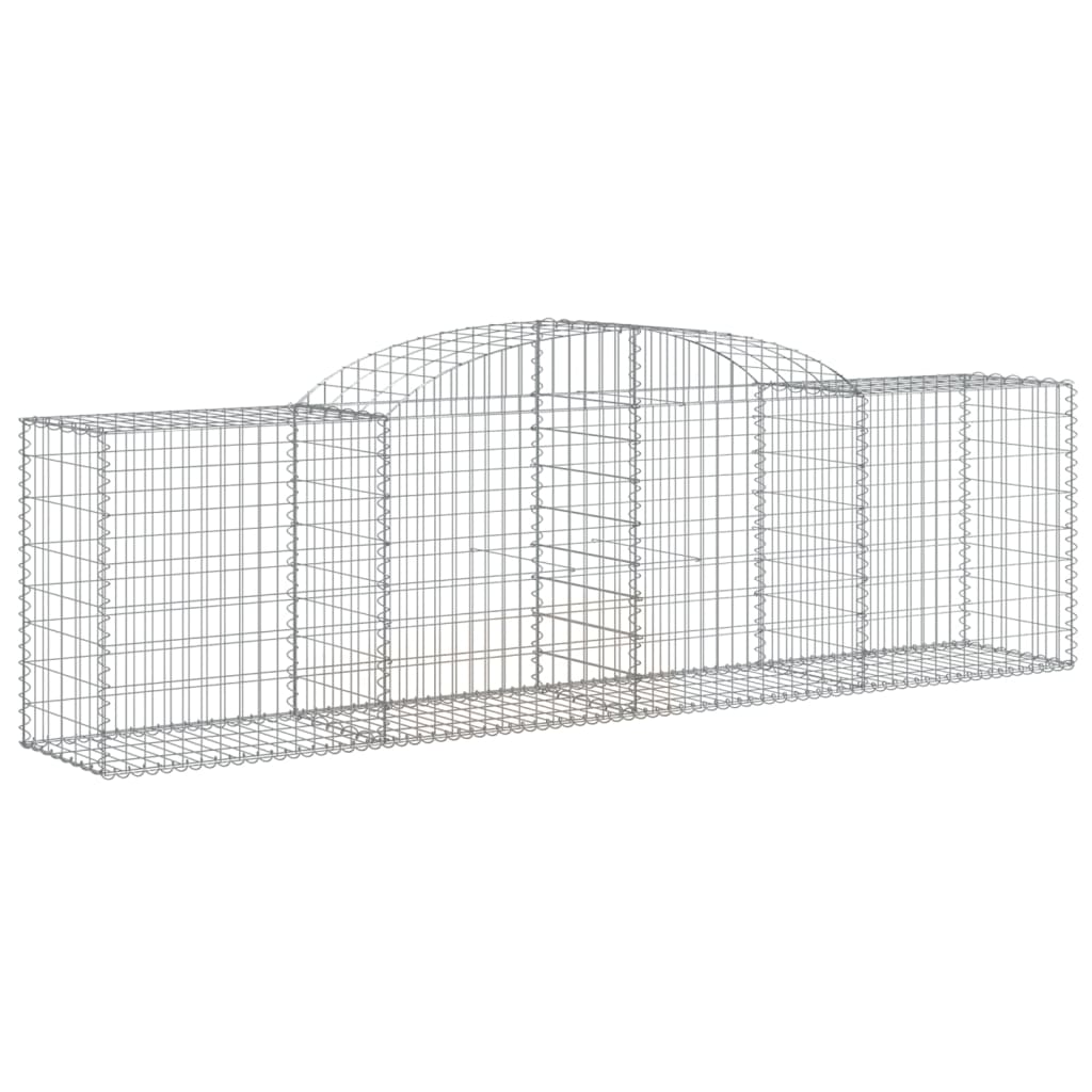 vidaXL Arched Gabion Baskets 7 pcs 300x50x80/100 cm Galvanised Iron