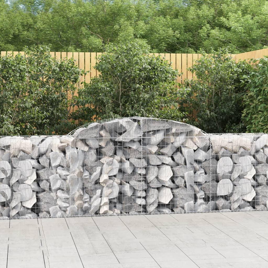 vidaXL Arched Gabion Baskets 13 pcs 300x50x80/100 cm Galvanised Iron