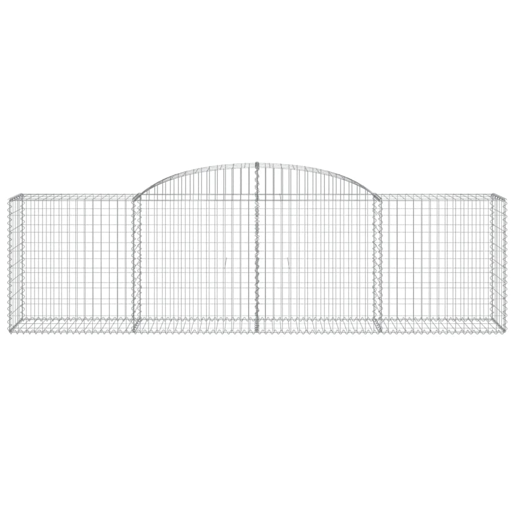 vidaXL Arched Gabion Baskets 17 pcs 300x50x80/100 cm Galvanised Iron