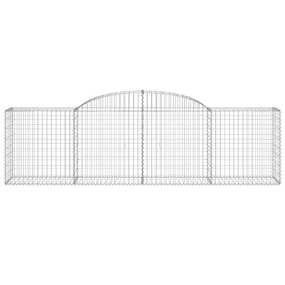 vidaXL Arched Gabion Baskets 17 pcs 300x50x80/100 cm Galvanised Iron