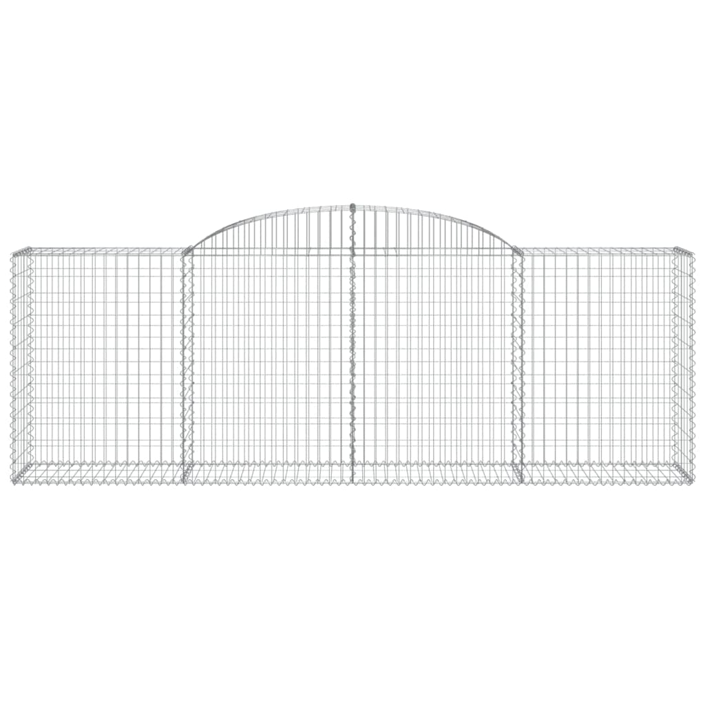 vidaXL Arched Gabion Baskets 2 pcs 300x50x100/120 cm Galvanised Iron