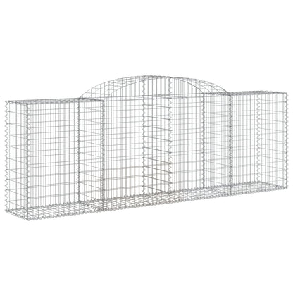 vidaXL Arched Gabion Baskets 9 pcs 300x50x100/120 cm Galvanised Iron