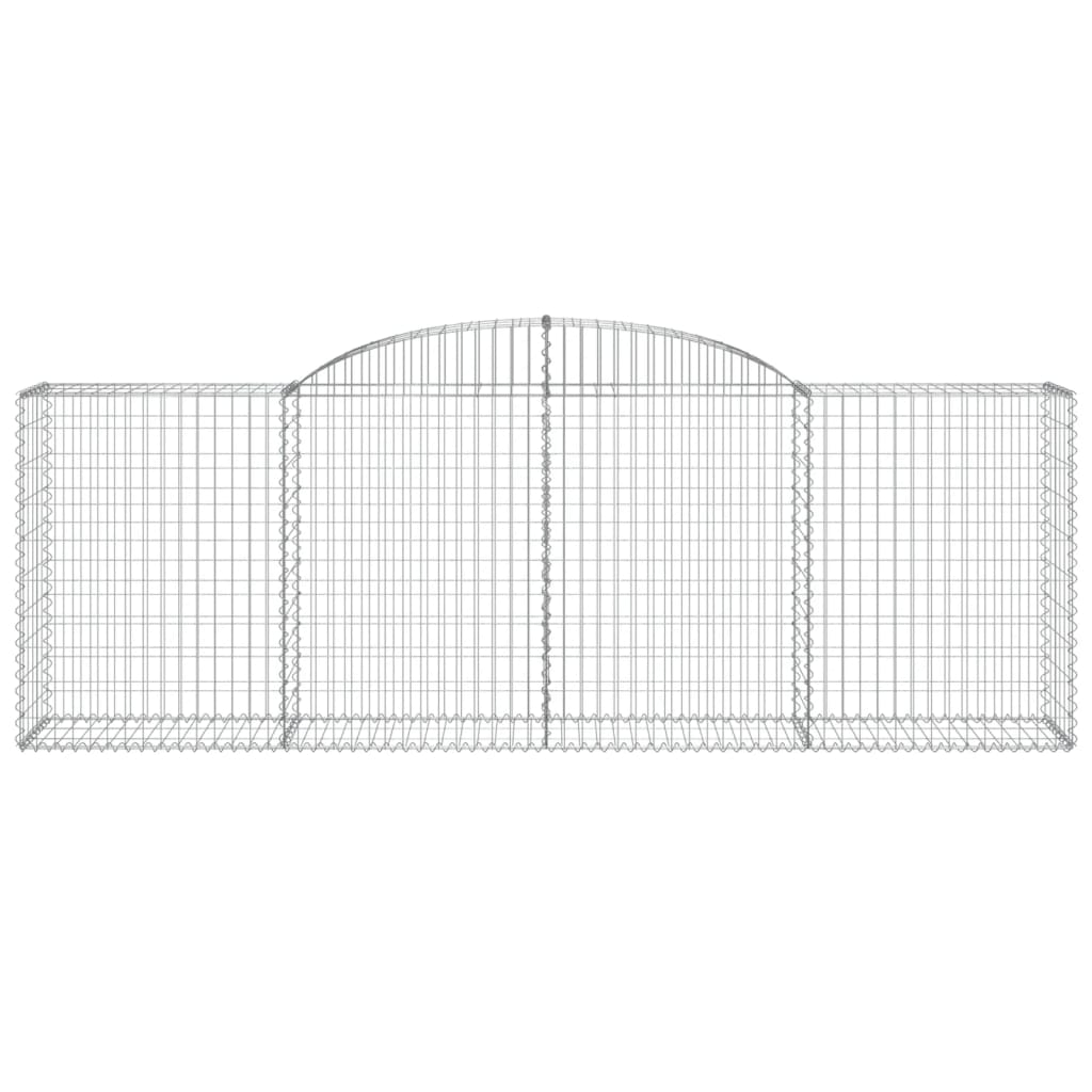 vidaXL Arched Gabion Baskets 9 pcs 300x50x100/120 cm Galvanised Iron