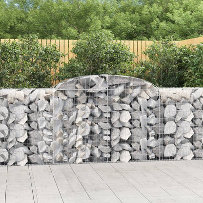 vidaXL Arched Gabion Baskets 15 pcs 300x50x100/120 cm Galvanised Iron
