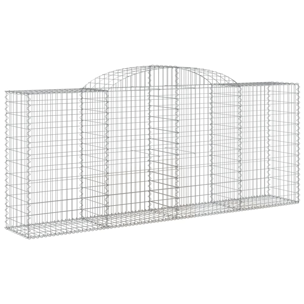vidaXL Arched Gabion Baskets 7 pcs 300x50x120/140 cm Galvanised Iron