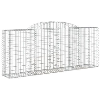 vidaXL Arched Gabion Baskets 7 pcs 300x50x120/140 cm Galvanised Iron