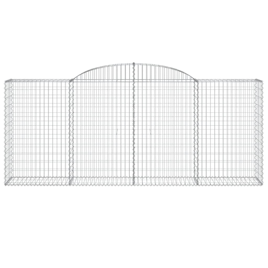 vidaXL Arched Gabion Baskets 8 pcs 300x50x120/140 cm Galvanised Iron
