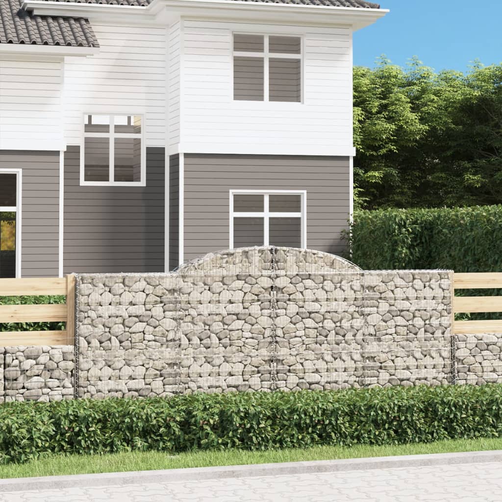 vidaXL Arched Gabion Baskets 11 pcs 300x50x120/140 cm Galvanised Iron