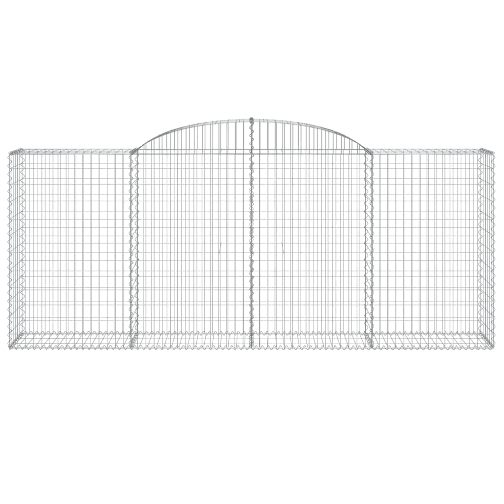 vidaXL Arched Gabion Baskets 15 pcs 300x50x120/140 cm Galvanised Iron