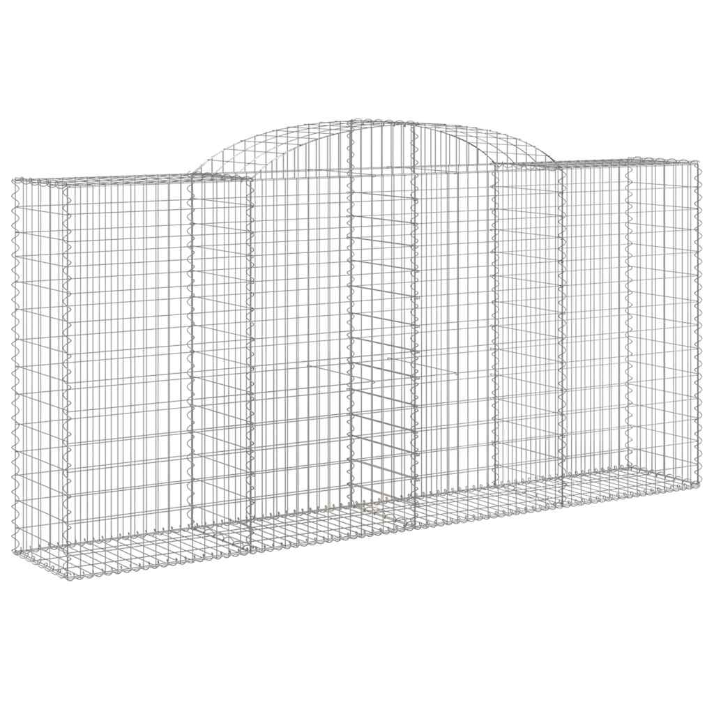 vidaXL Arched Gabion Baskets 2 pcs 300x50x140/160 cm Galvanised Iron
