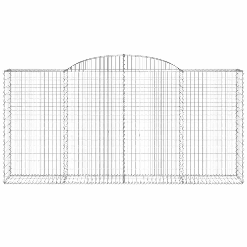 vidaXL Arched Gabion Baskets 2 pcs 300x50x140/160 cm Galvanised Iron
