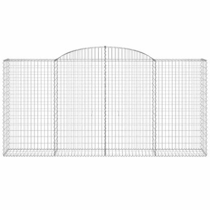 vidaXL Arched Gabion Baskets 2 pcs 300x50x140/160 cm Galvanised Iron