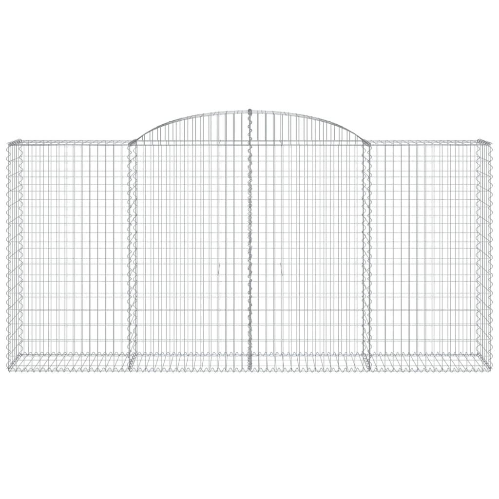 vidaXL Arched Gabion Baskets 4 pcs 300x50x140/160 cm Galvanised Iron