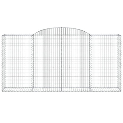 vidaXL Arched Gabion Baskets 4 pcs 300x50x140/160 cm Galvanised Iron