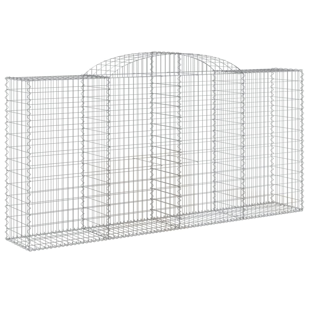 vidaXL Arched Gabion Baskets 8 pcs 300x50x140/160 cm Galvanised Iron