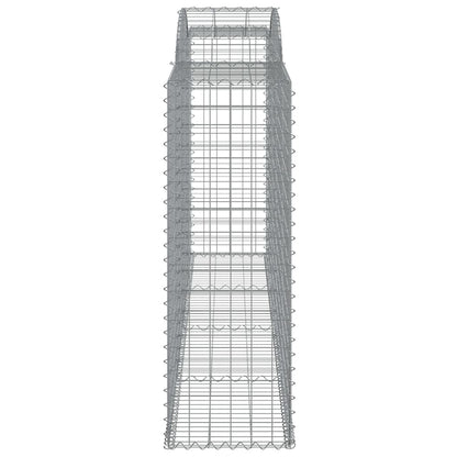 vidaXL Arched Gabion Baskets 8 pcs 300x50x140/160 cm Galvanised Iron