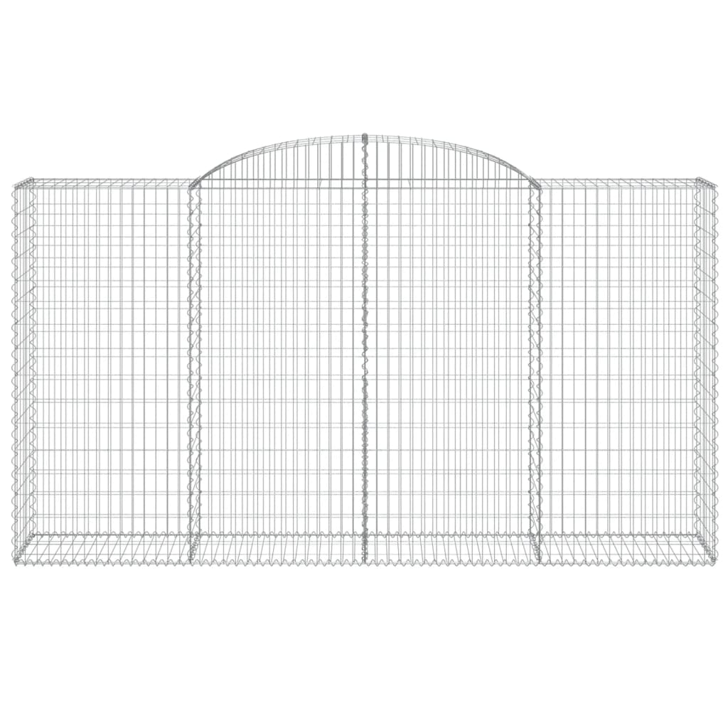vidaXL Arched Gabion Baskets 2 pcs 300x50x160/180 cm Galvanised Iron