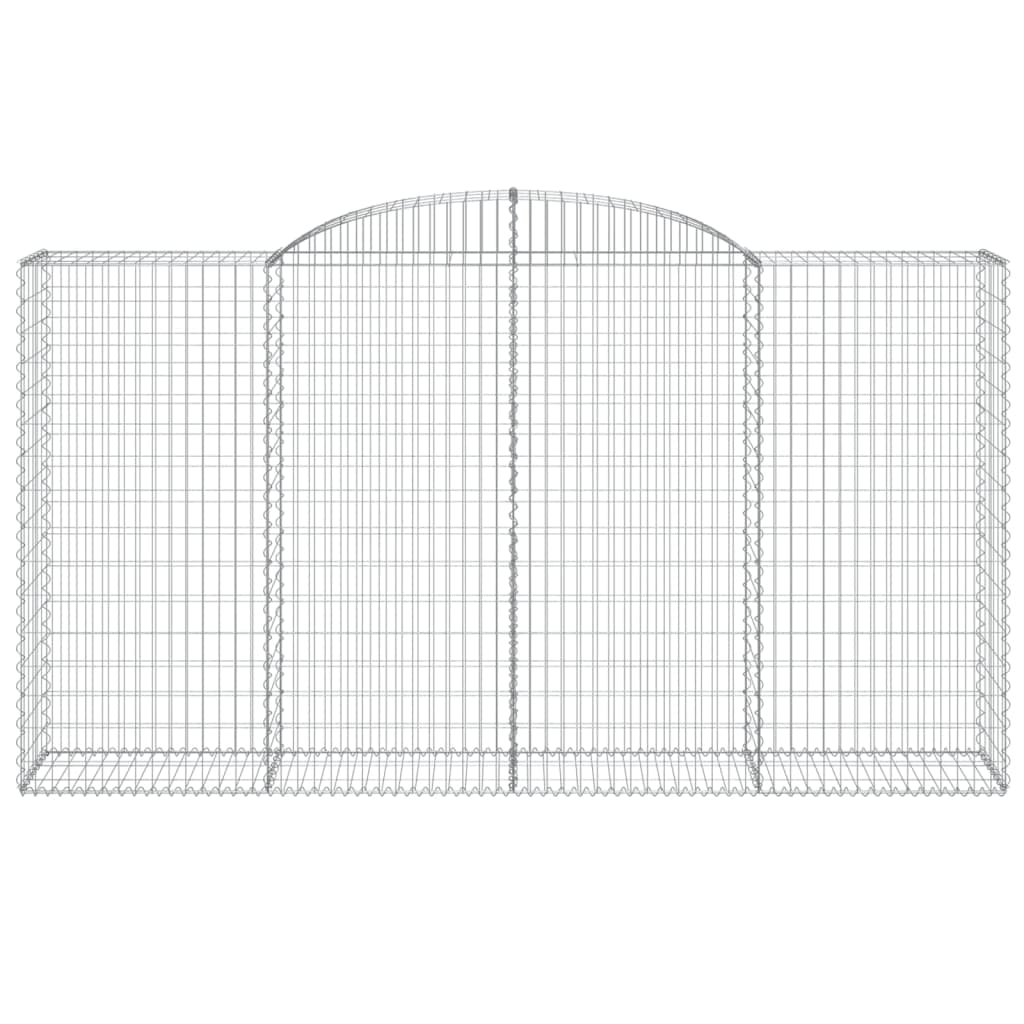 vidaXL Arched Gabion Baskets 3 pcs 300x50x160/180 cm Galvanised Iron