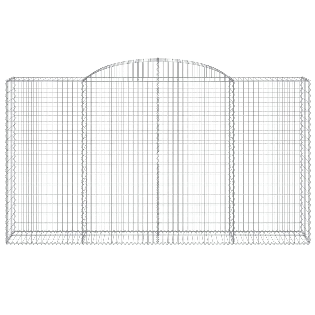 vidaXL Arched Gabion Baskets 5 pcs 300x50x160/180 cm Galvanised Iron