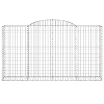 vidaXL Arched Gabion Baskets 7 pcs 300x50x160/180 cm Galvanised Iron