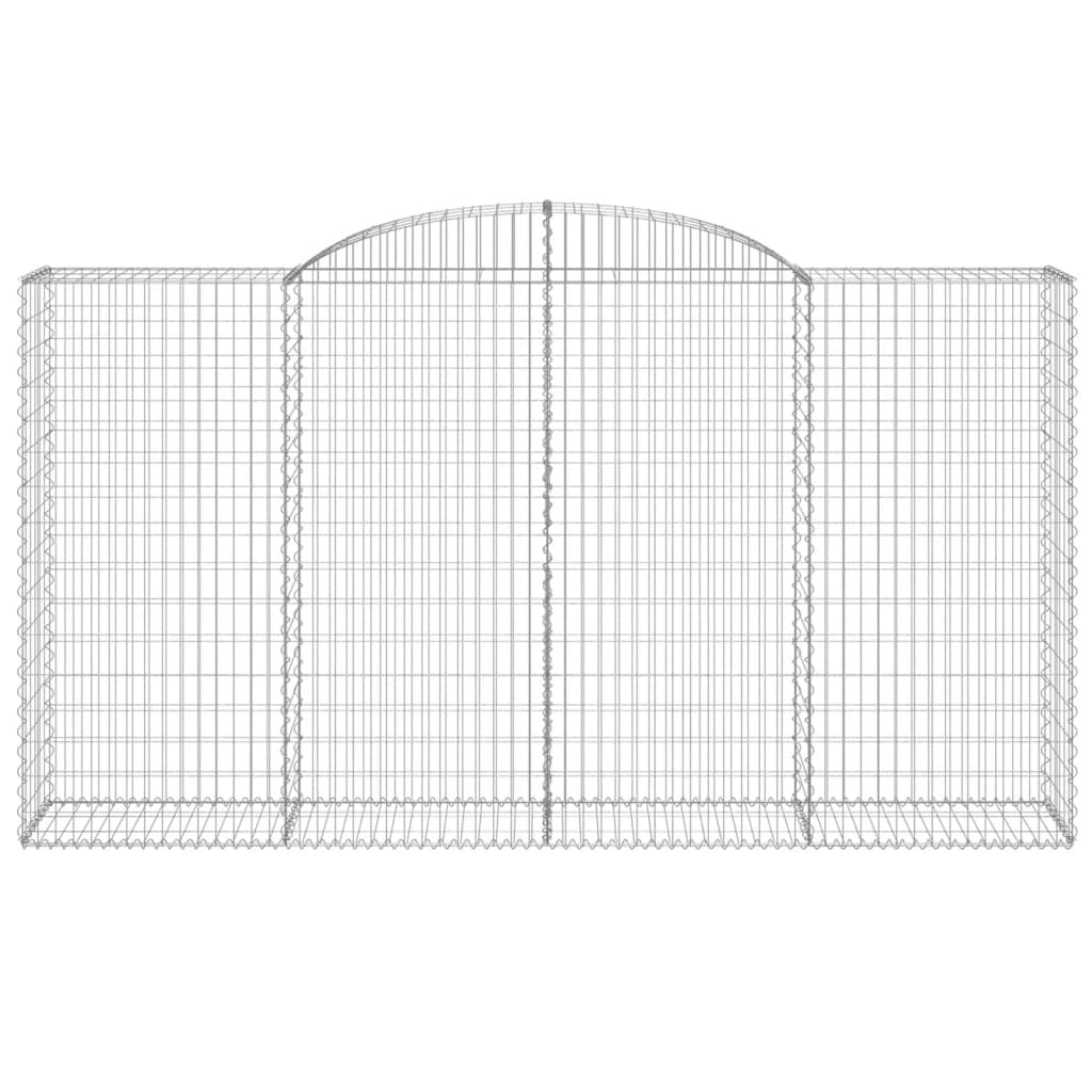 vidaXL Arched Gabion Baskets 9 pcs 300x50x160/180 cm Galvanised Iron