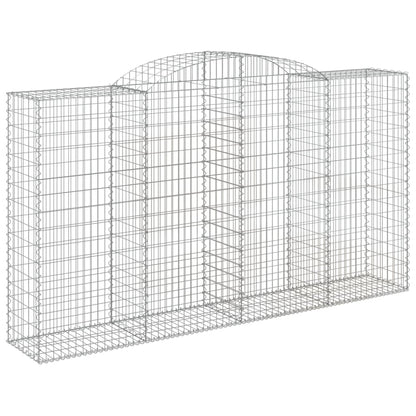 vidaXL Arched Gabion Baskets 12 pcs 300x50x160/180 cm Galvanised Iron