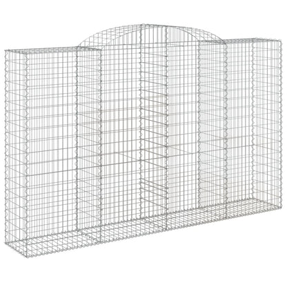vidaXL Arched Gabion Baskets 2 pcs 300x50x180/200 cm Galvanised Iron