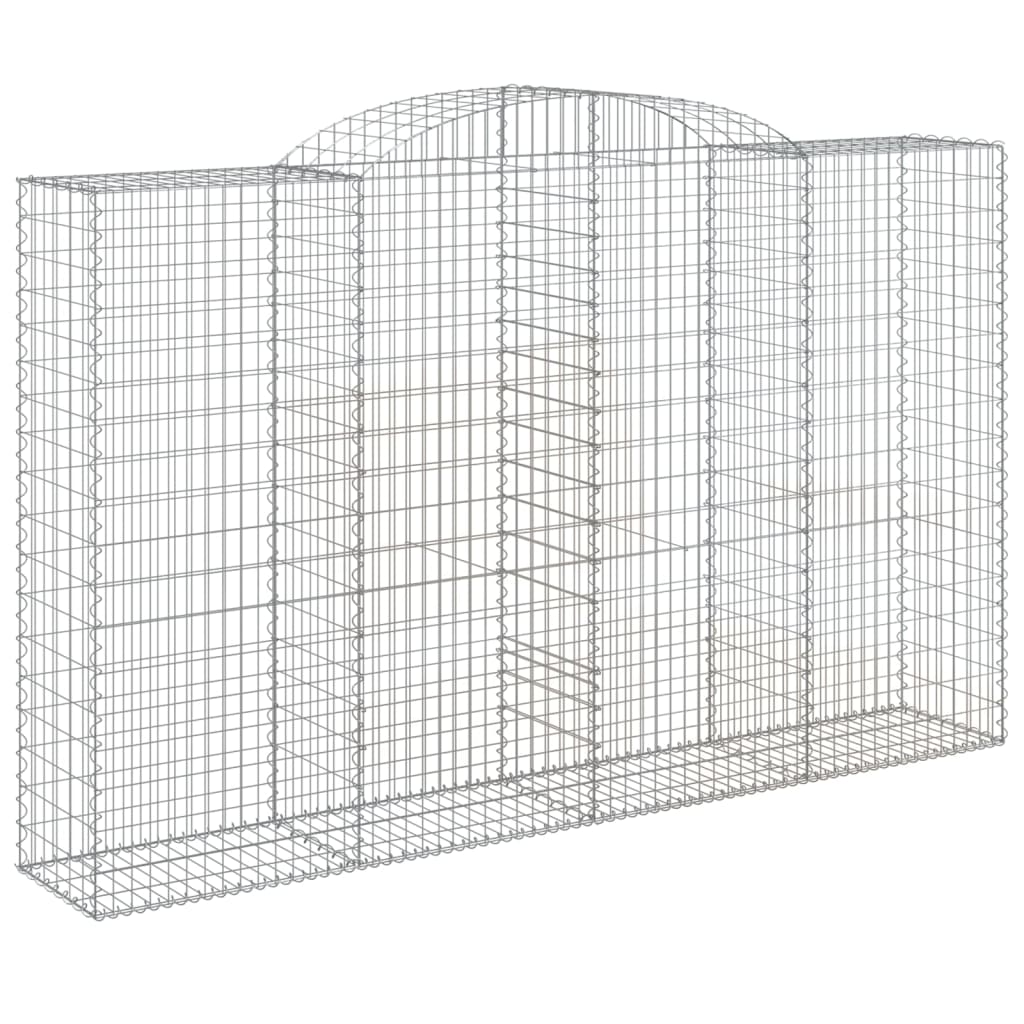 vidaXL Arched Gabion Baskets 3 pcs 300x50x180/200 cm Galvanised Iron