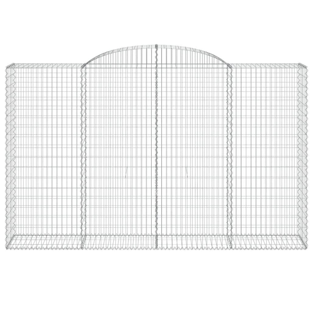 vidaXL Arched Gabion Baskets 3 pcs 300x50x180/200 cm Galvanised Iron