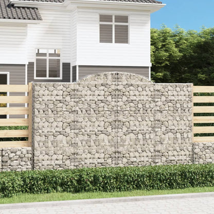 vidaXL Arched Gabion Baskets 3 pcs 300x50x180/200 cm Galvanised Iron