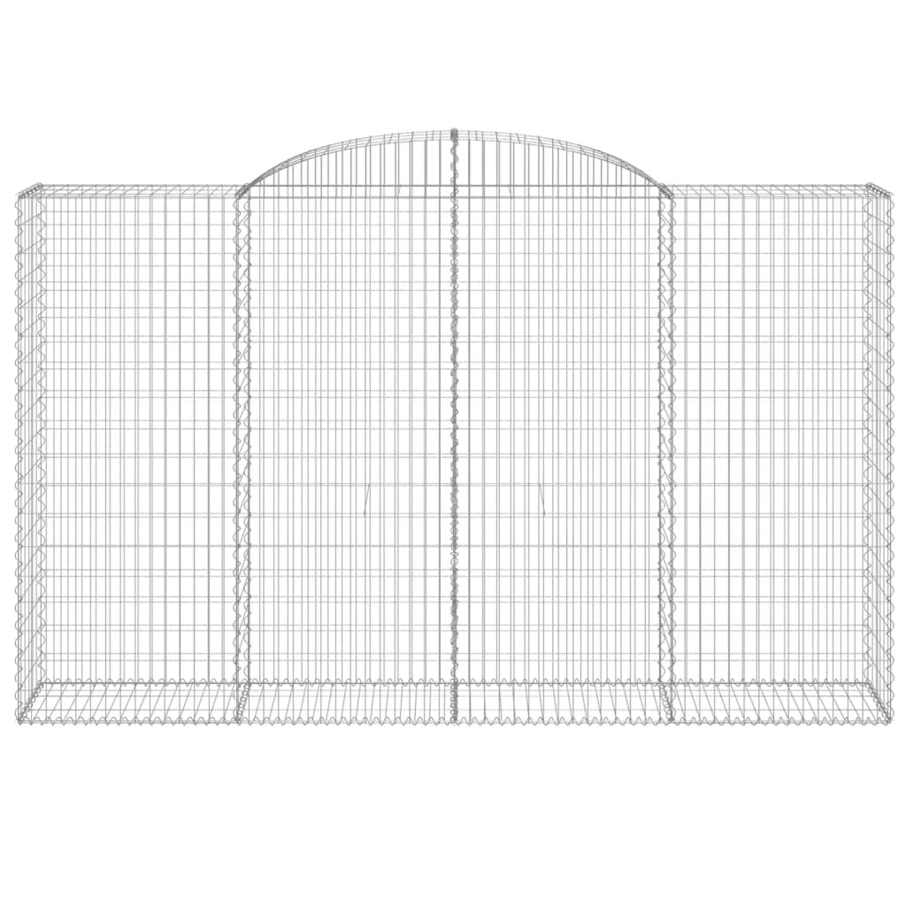 vidaXL Arched Gabion Baskets 4 pcs 300x50x180/200 cm Galvanised Iron