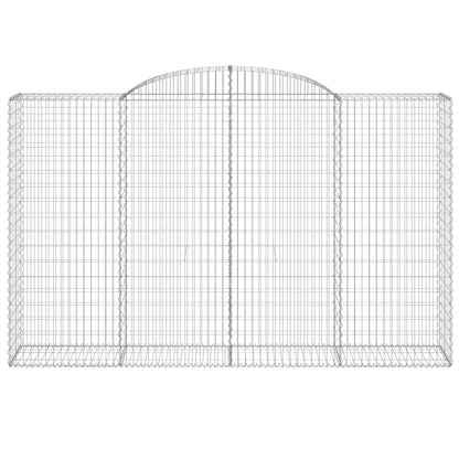 vidaXL Arched Gabion Baskets 4 pcs 300x50x180/200 cm Galvanised Iron