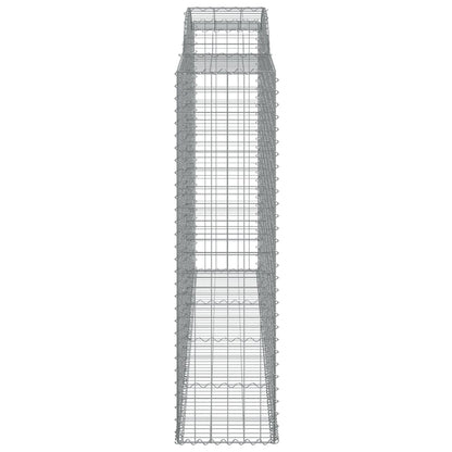 vidaXL Arched Gabion Baskets 4 pcs 300x50x180/200 cm Galvanised Iron