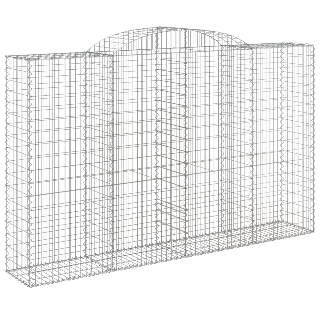 vidaXL Arched Gabion Baskets 5 pcs 300x50x180/200 cm Galvanised Iron