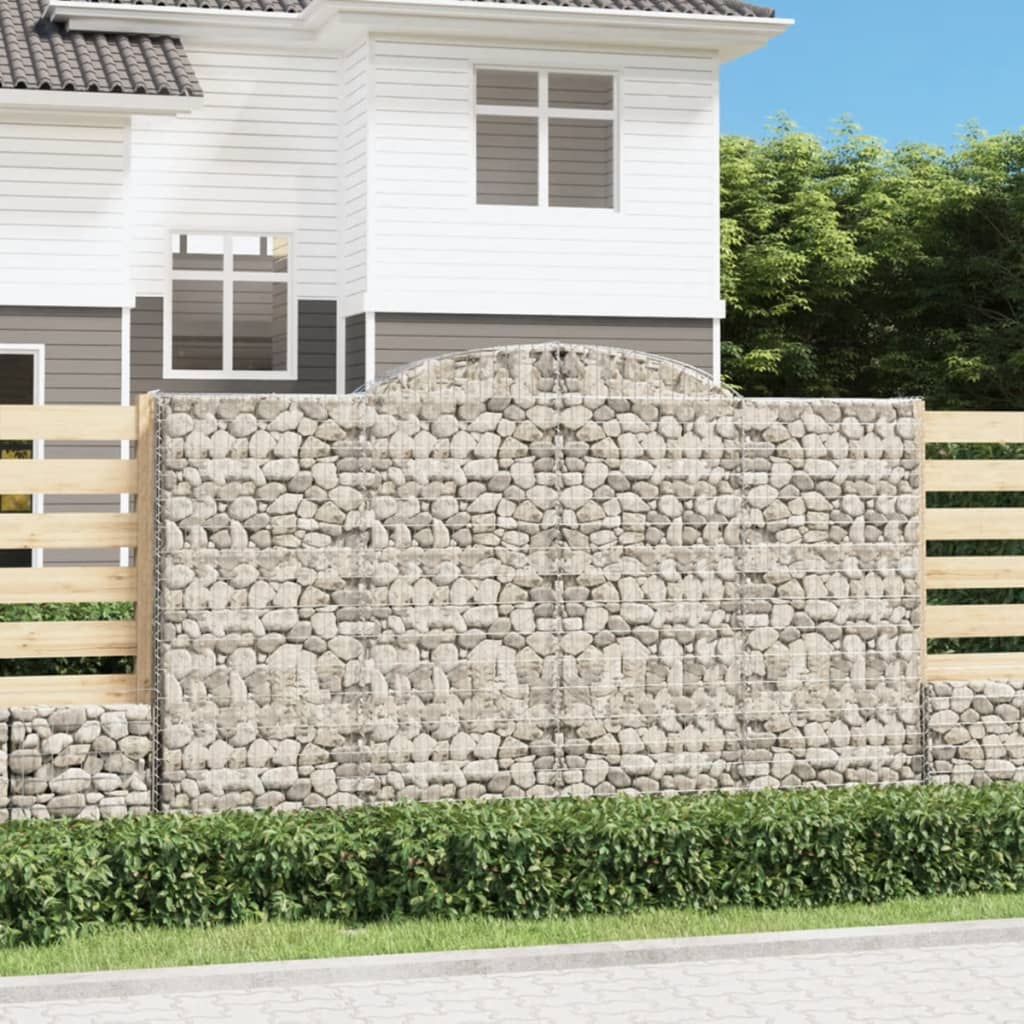 vidaXL Arched Gabion Baskets 5 pcs 300x50x180/200 cm Galvanised Iron