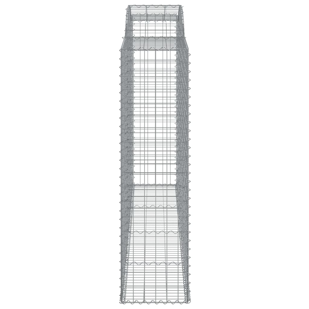 vidaXL Arched Gabion Baskets 7 pcs 300x50x180/200 cm Galvanised Iron